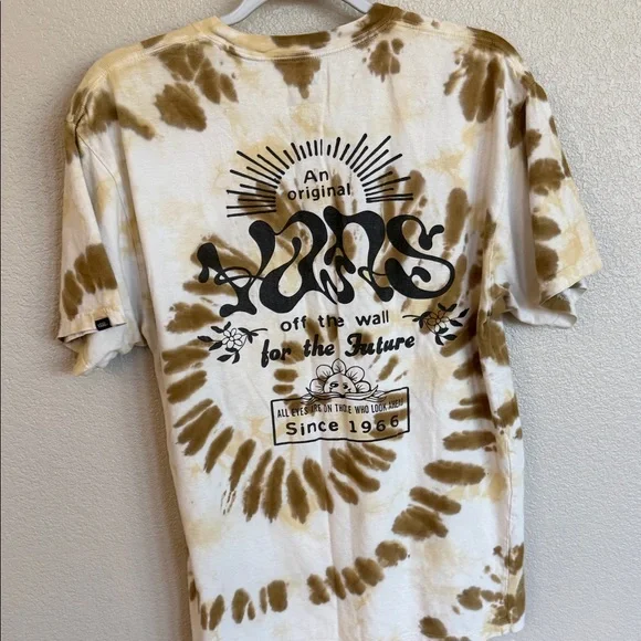 Vans White and Brown Tie-Dye Short Sleeve Crew T-Shirt - Picture 4 of 4